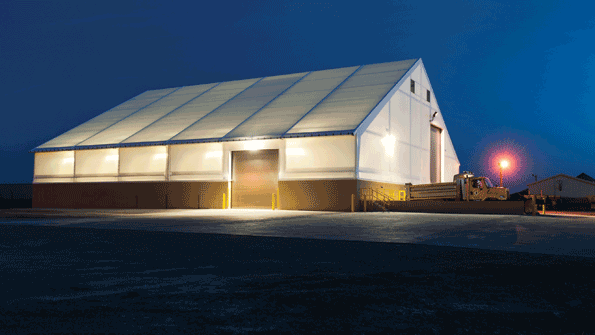 fabric tension warehouses go green