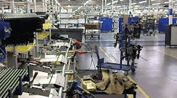 A cell rod assembly line utilizes one-piece flow, emblematic of La-Z-Boy Tennessee’s efforts to bolster lean manufacturing. A cell rod assembly line utilizes one-piece flow, emblematic of La-Z-Boy Tennessee’s efforts to bolster lean manufacturing.