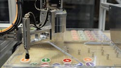 This highspeed 3axis SCARA robot can pick random products and place them at a rate up to 120 per minute This highspeed 3axis SCARA robot can pick random products and place them at a rate up to 120 per minute