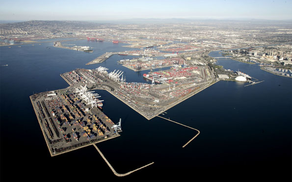 Port of Long Beach aerial view