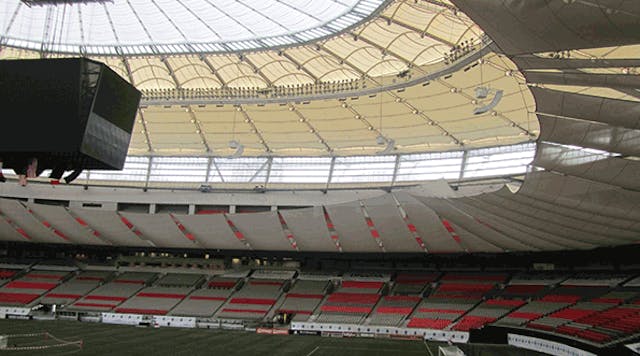 The retractable roof in Vancouver&apos;s BC Place is powered by a hybrid inverter drive.