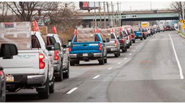 75 Toyota Tundras Rode Through Philly Hauling Food for Hungry
