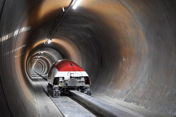 MITrsquos pod carries out its test run at the SpaceX Hyperloop tunnel in California