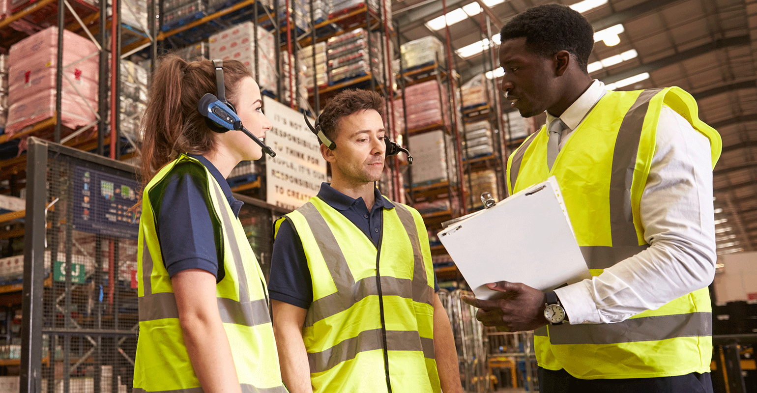 Young warehouse workers