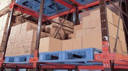 Eco-friendly reusable pallets can be used with many rack applications.