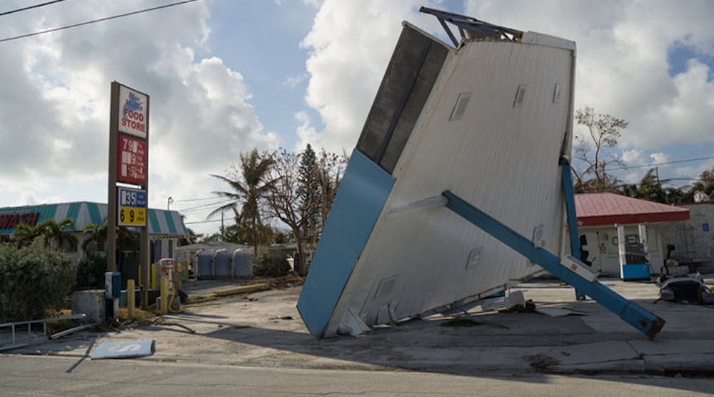 Debris from a damaged business sits on the side of the road on US1 in Marathon, Fla., in the aftermath of Hurricane Irma. (Photo by Angel Valentin/Getty Images)