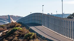 Section of international border wall between San Diego/Tijuana.