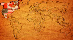 NAFTA countries shown on world map