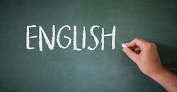 English on chalkboard English on chalkboard