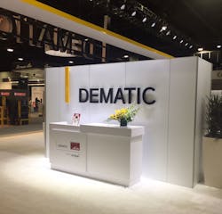 The lights are on at Dematic's MODEX 2020 booth, but nobody's home. The lights are on at Dematic's MODEX 2020 booth, but nobody's home.