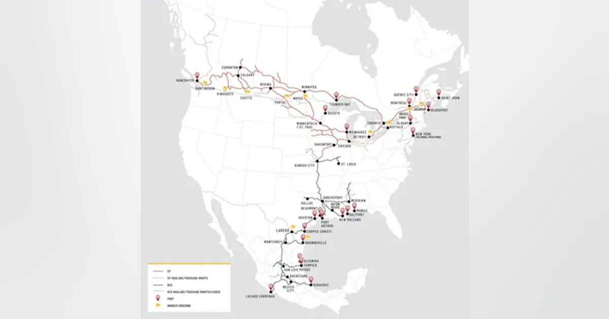 Kcs Network Map Canadian Pacific Merges with Kansas City Southern to Create First U.S ...