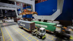 Crews work the COSCO Rose at the Port of Savannah’s Garden City Terminal. The terminal handled 4.44 million twenty-foot equivalent container units in FY2020