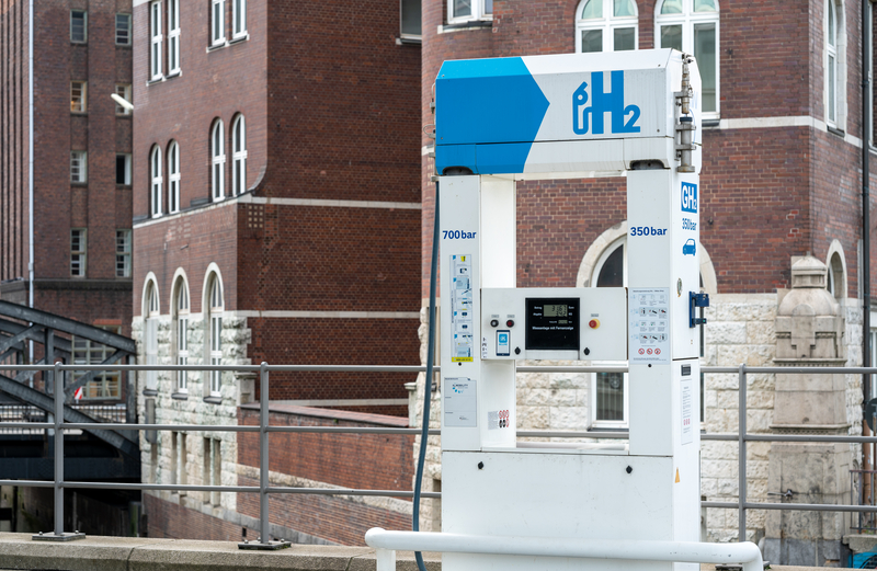 A hydrogen filling station in Hamburg, Germany