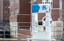 A hydrogen filling station in Hamburg, Germany A hydrogen filling station in Hamburg, Germany