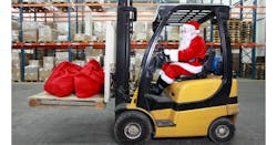 Santa Claus On Forklift