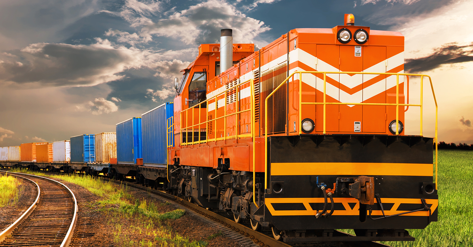 Freight Train On Rail 60fb23634524a