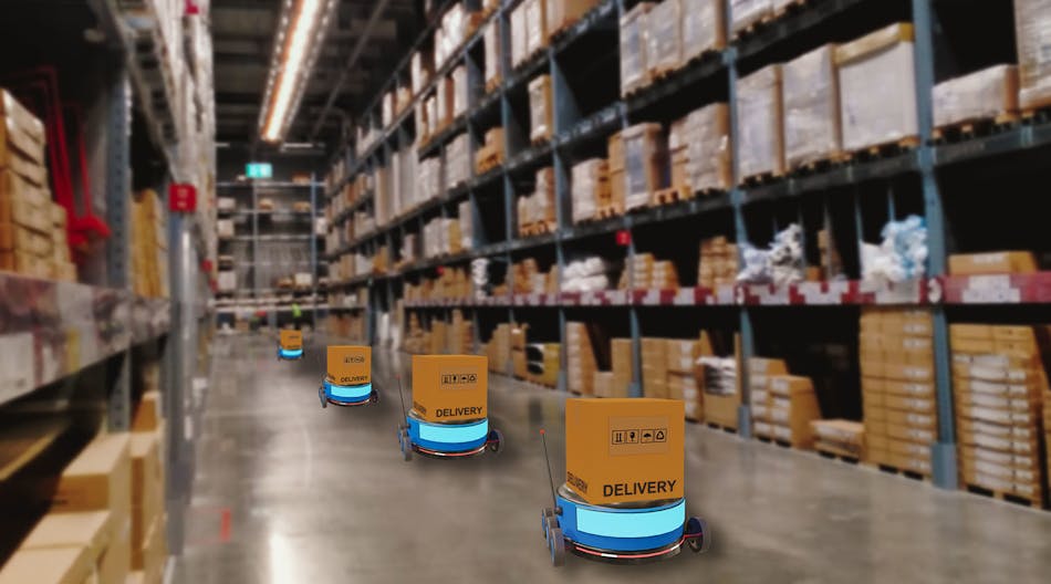 Warehouse Robots In Line