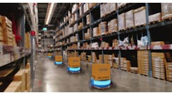 Warehouse Robots In Line