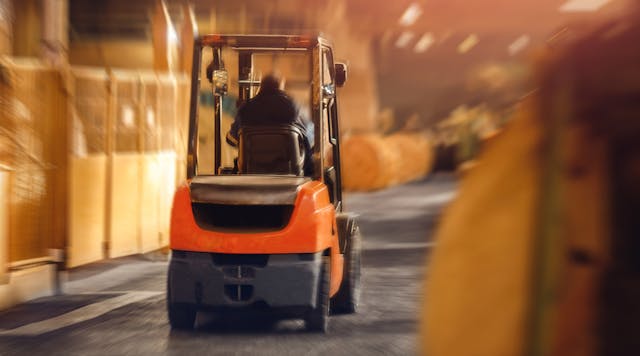 Forklift In Warehouse