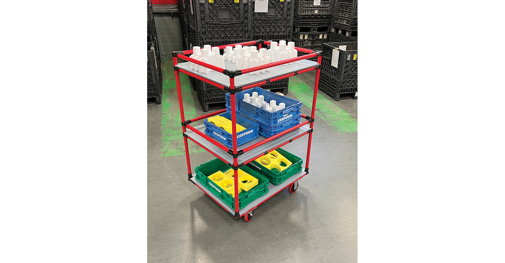 ThreeLevel Kitting Cart Material Handling and Logistics