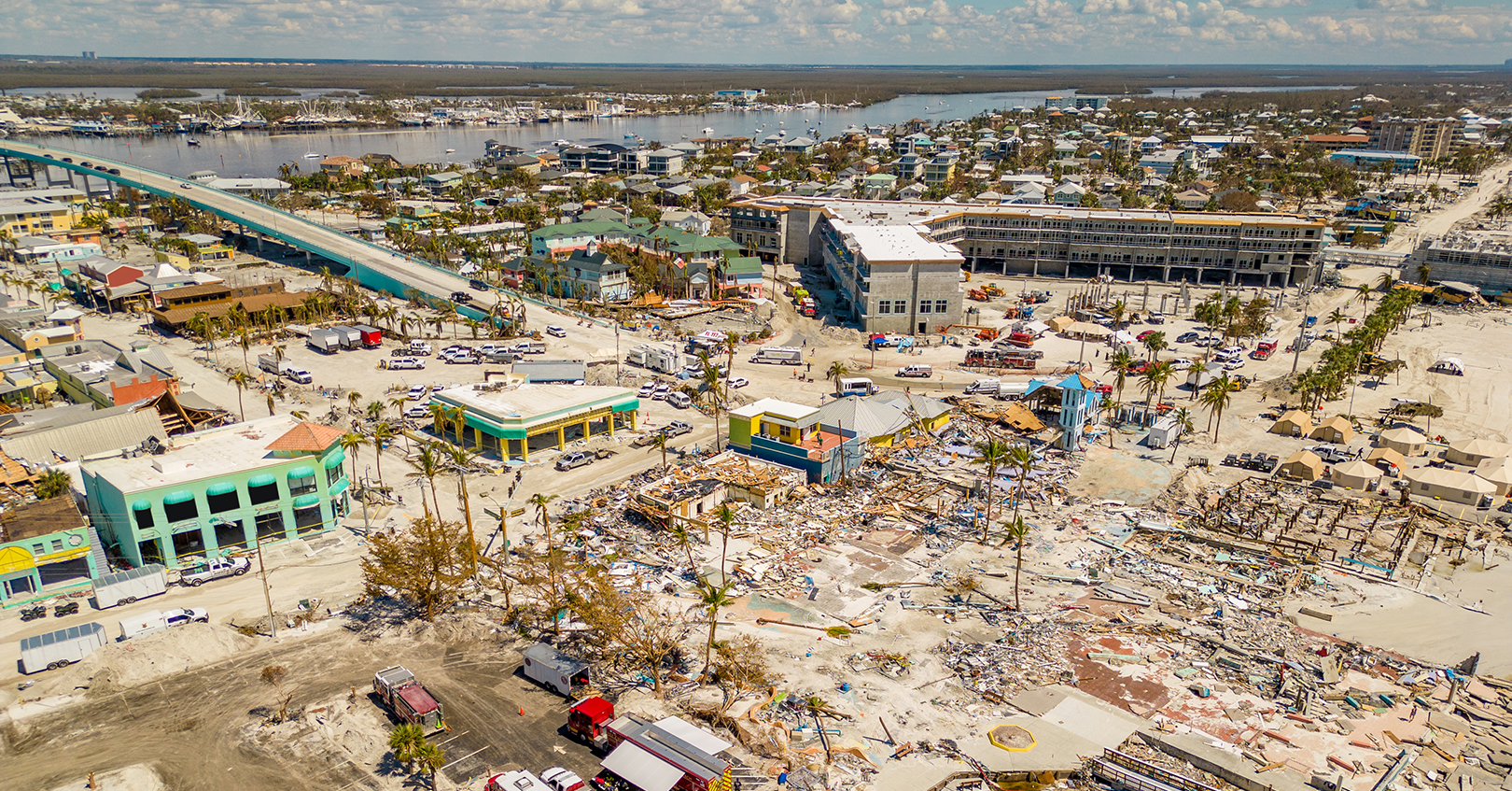 Massive destruction on Fort Myers Beach in the aftermath of Hurricane Ian.