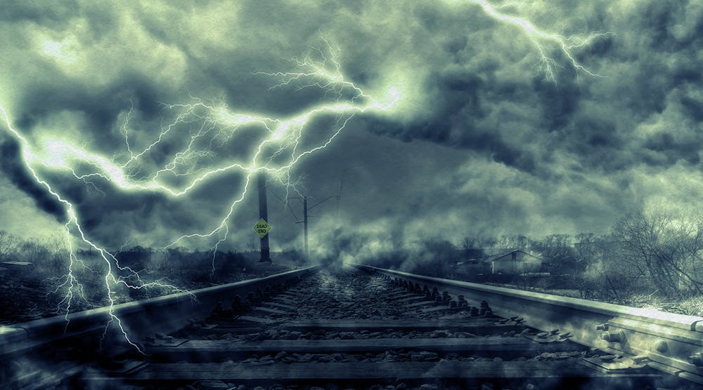 Lightning Over Railroad