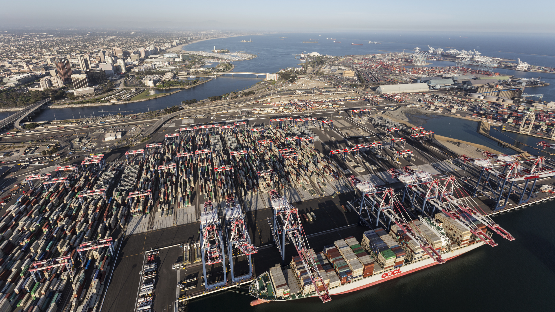 Aerial view of the Port of Los Angeles.