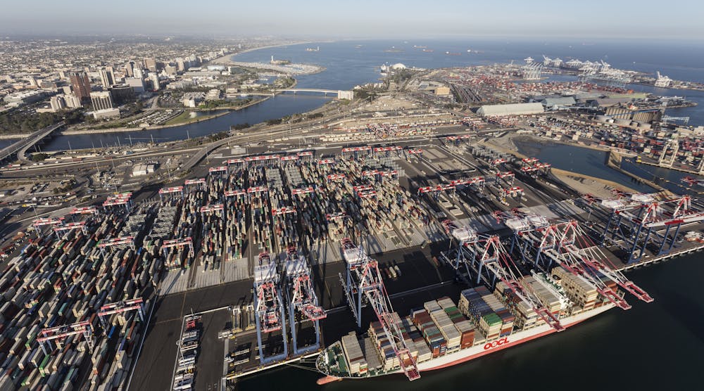 Aerial view of the Port of Los Angeles.
