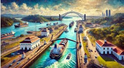 Panama Canal (AI-generated image). Panama Canal (AI-generated image).