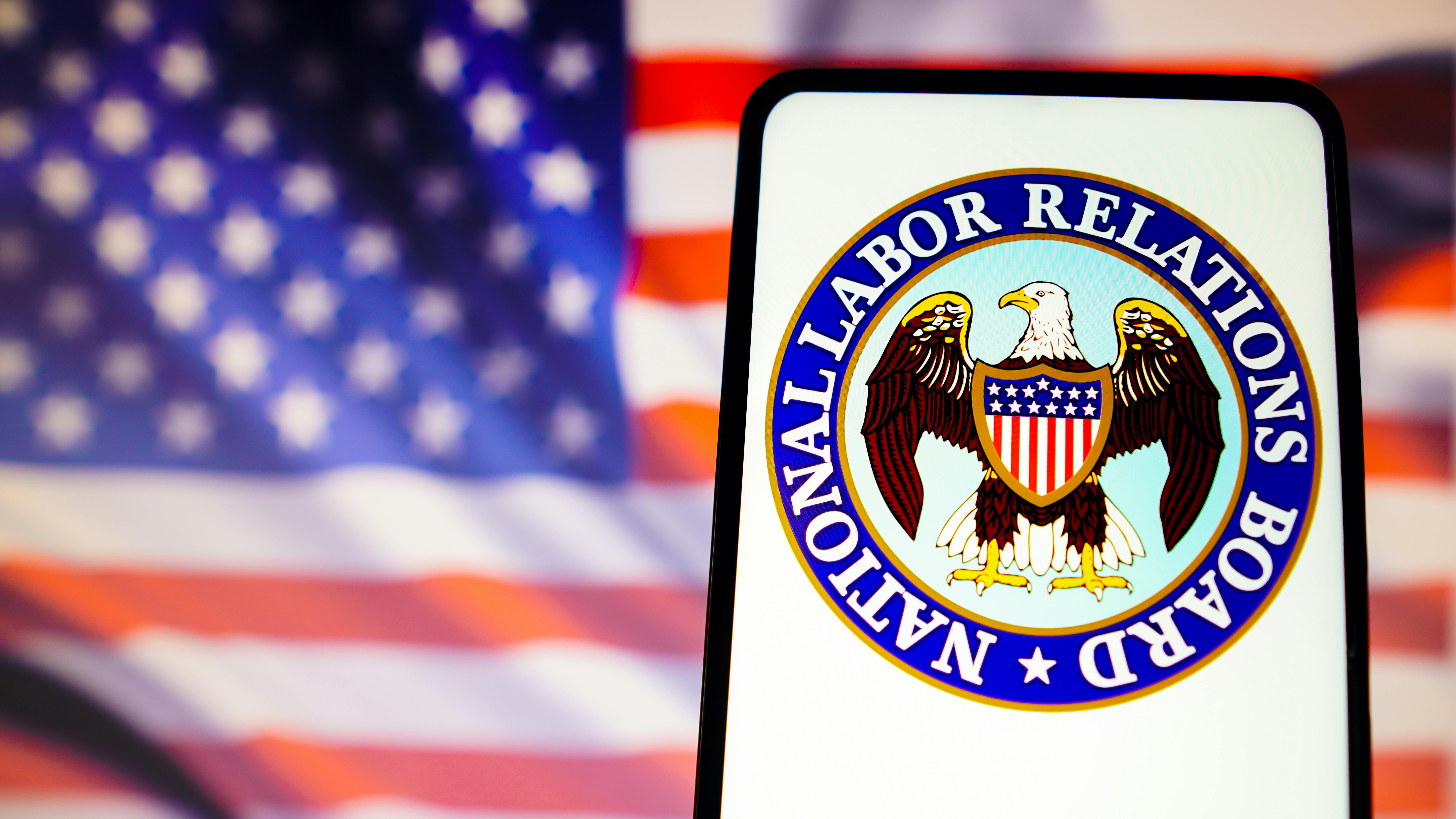 678816a10f5d35663258fa21 Nlrb Logo And Us Flag
