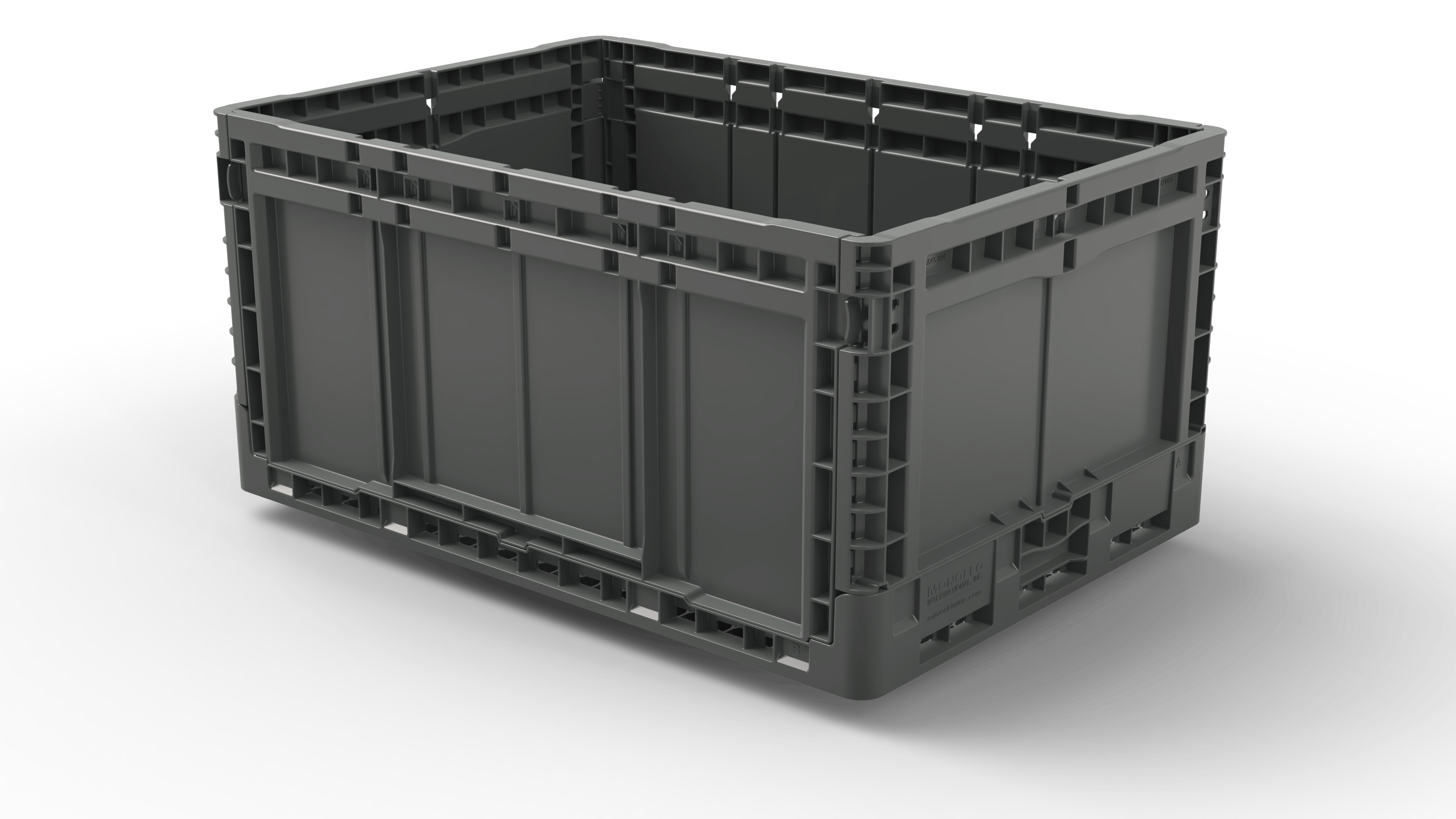 Monoflo foldable stack only container