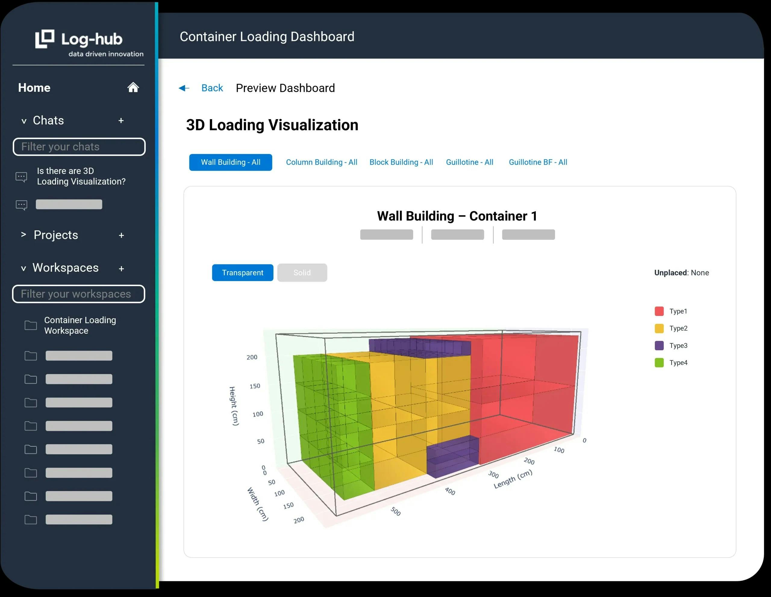 Log-hub Container Loading App